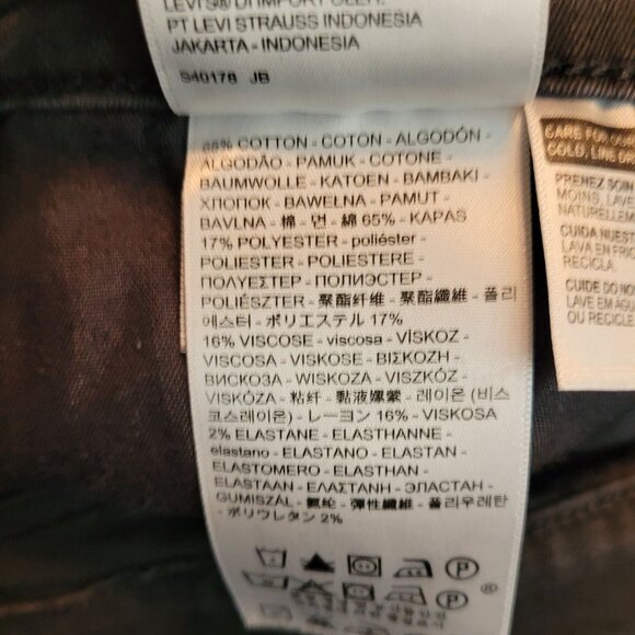 Levi's Jeans 16 W Skinny 711 Mid Rise Black Wash Stretch Denim Western Rodeo - Picture 5 of 11